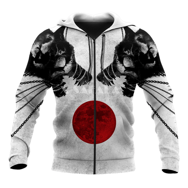 

men's hoodies & sweatshirts night wolf wild soul animal 3d full print size xs-7xl hoodie man women harajuku outwear zipper pullover swe, Black