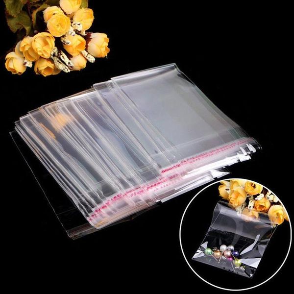 

gift wrap transparent 100pcs/pack self adhesive seal bags opp plastic cellophane pouch jewelry packaging bag gifts candy