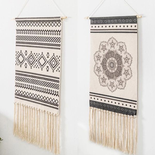 

weave cotton tapestry manual bohemian living room tapestry wall nordic tassel wandteppich home decoration accessories di50gt