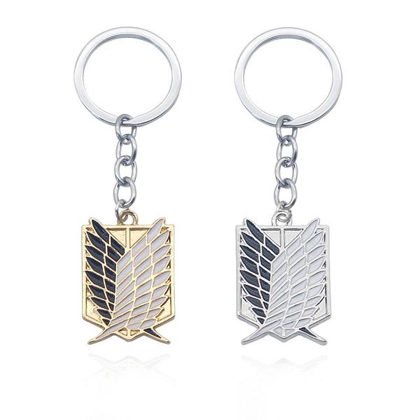 

keychains attack on titan keychain wings of liberty om scouting legion eren keyring key holder chain ring anime jewelry wholesale, Silver