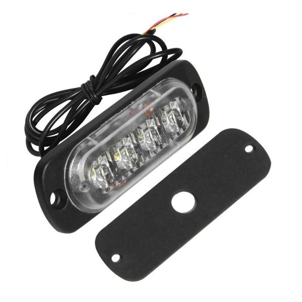 

4 led 12-24v ultra-slim car vehicle truck strobe flash light rear side light car emergency warning caution lamp styling
