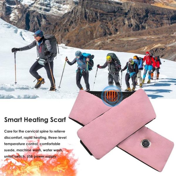 

cycling caps & masks smart heating scarf heated winter men and women shawl foreign trade adjustable rechargeable for, Black