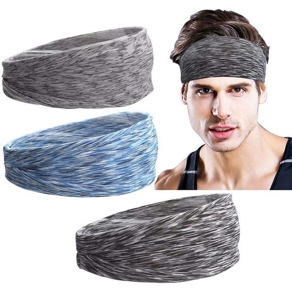 

bag parts & accessories sports headband running fitness sweatband elastic absorbent sweat cycling jog tennis yoga gym head band hair bandage, Black