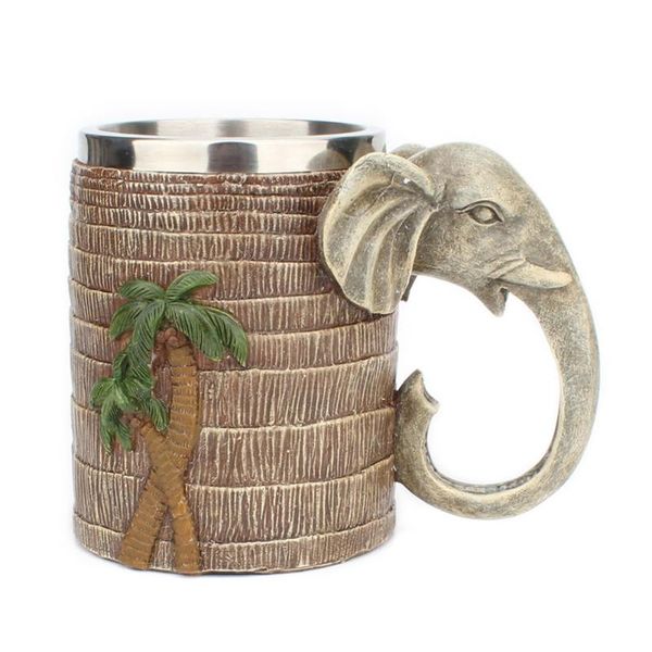 

mugs elephant handle water mug resin stainless steel beer coffee tea cups drinkware travel camping bottle supplies