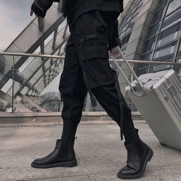 

men's pants men black cargo for trousers jogging streetwear korean fashion summer techwear hip hop