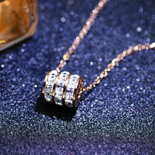 

pendant necklaces non-fading titanium steel necklace fashionable female rose gold short decorative clavicle chain for women, Silver