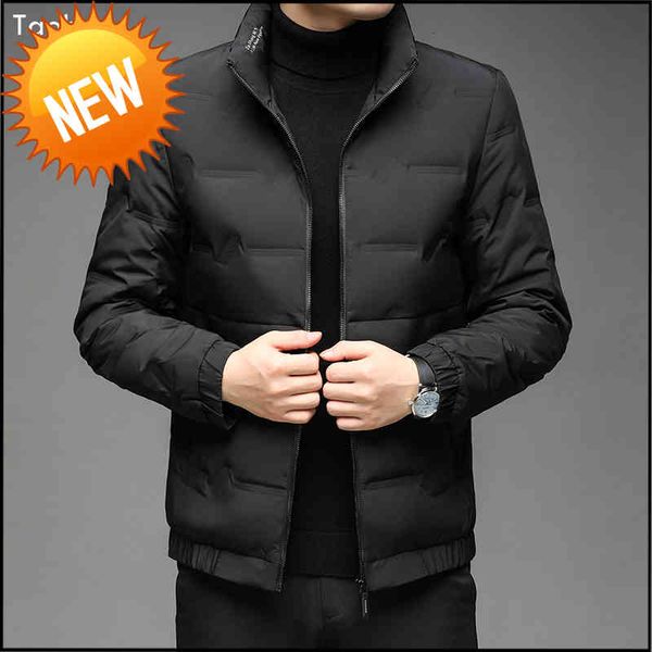 

taoboo brand luxury winter jacket men 2021 new fashion casual business 's parka stand-up collar down, Black