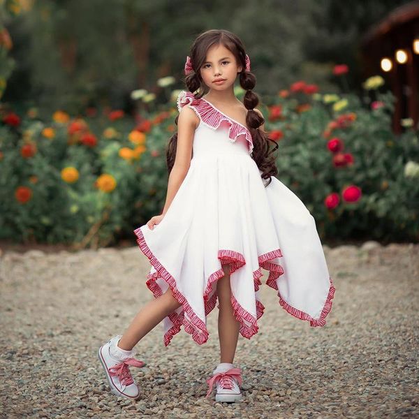 

girl's dresses baby girls sleeeveless dress summer cotton kids party casual children clothes plaid girl cute princess, Red;yellow
