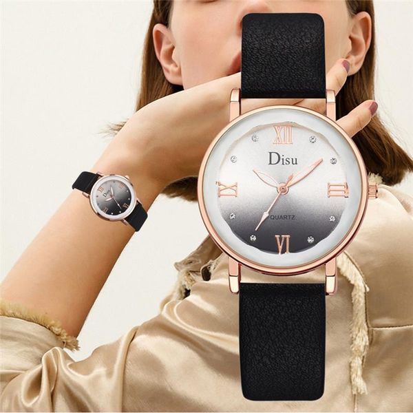 

wristwatches simple women watchs 2021 fashion brand female quartz watch casual ladies clock leather montre femme gifts, Slivery;brown