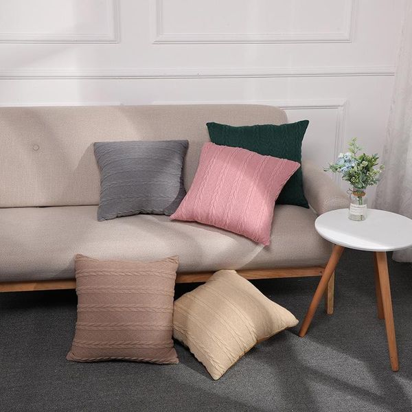 

pillow case retro knitted wool pillowcae 43x43 cushion cover throw covers decorative cushions sofa couch home decor