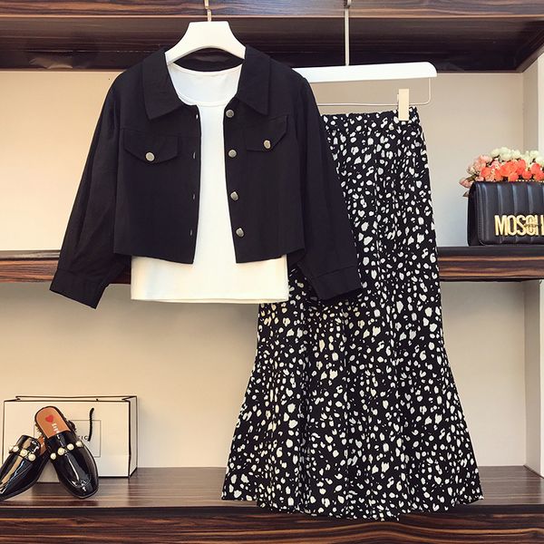 

more sizel-4xl women blazer jacket upper harvest and skirt floral two pieces set 2021 spring summer ladies combining outfit wwmy, Black;gray