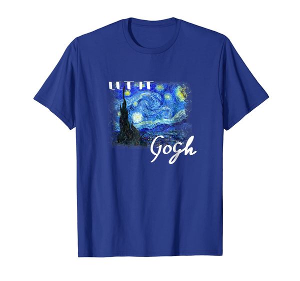 

let it gogh starry night t-shirt. vincent van gogh gift. art, White;black