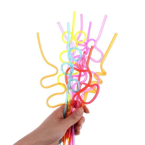 

drinking straws 5 /10pcs funny soft plastic curly loop straw unique flexible tube kids party bar accessories beer colorful homebrew