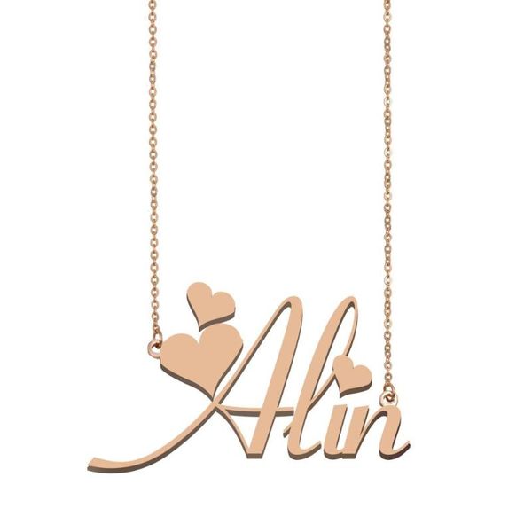 

pendant necklaces alin name necklace, custom necklace for women girls friends birthday wedding christmas mother days gift, Silver