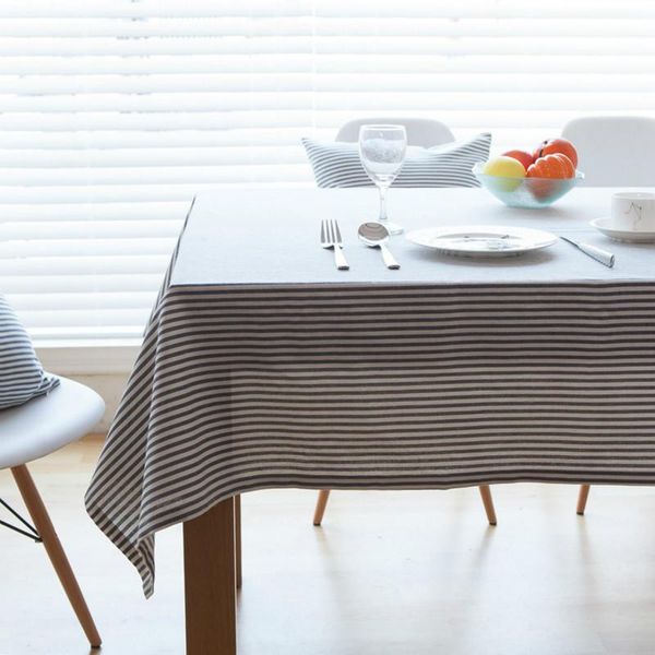 

table cloth simply style stripe printed cotton line tablecloth linen home decorative restaurant cover