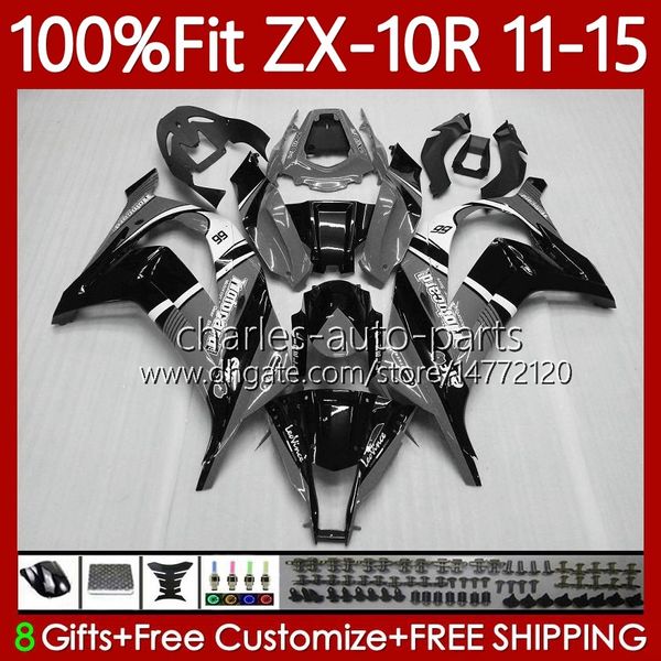 Fairings de OEM para Kawasaki Ninja ZX-10R ZX 1000 CC 10 R 2011 2012 2013 2014 2015 101No.121 ZX1000 C Cinza Cinza 10R 1000CC 11-15 ZX-1000 ZX10R 11 12 13 14 15 Órgão de injeção