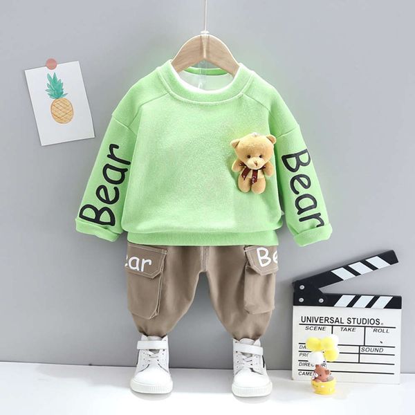 

new children's 2021 and boys' spring 1-3 foreign style baby boom clothes cute two piece suit 4, White