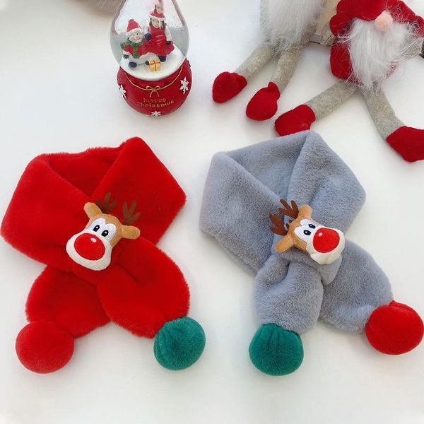 

rompers soft faux fur toddler girls boy scarf for children baby cartoon warm wool collar thickening kids outdoor neckerchief, Blue