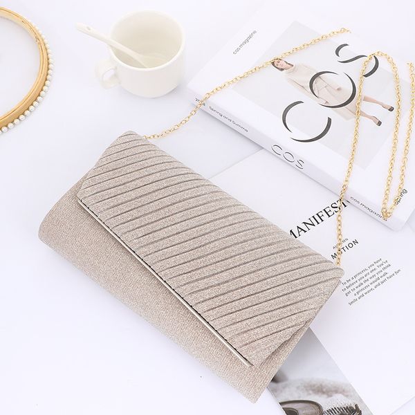 

fashion evening bag diansheng striped glittering powder dinner party hand temperament chain one shoulder slanting across