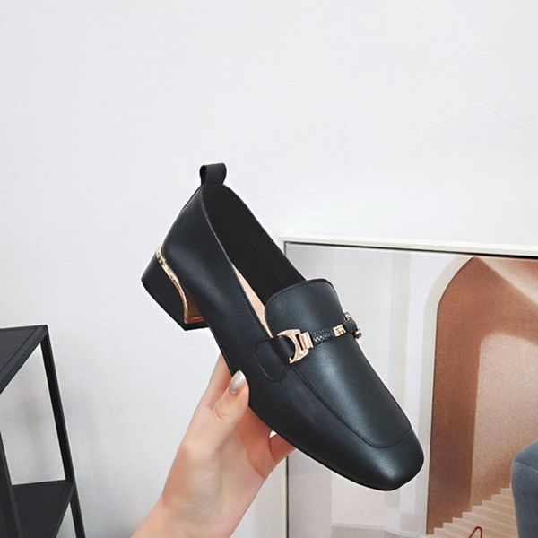 

dress shoes women shoe 2021 spring summer ladies leather fashion wild comfortable lightweight non-slip casual black