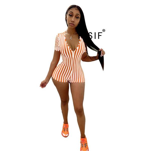 

women's jumpsuits & rompers beach style lady deep v-neck playsuits striped fashion catsuits shorts one piece set sports, Black;white