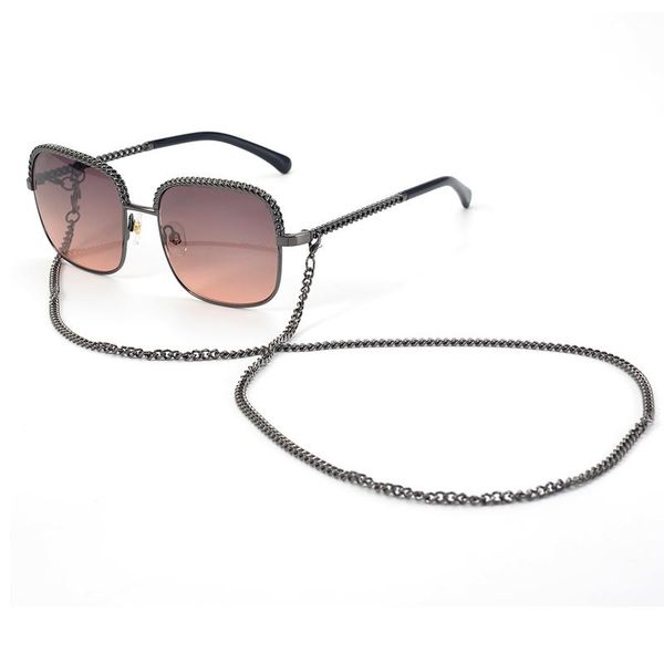 

sunglasses 07vintage square women with chain uv400 protection polarized feminino box, White;black