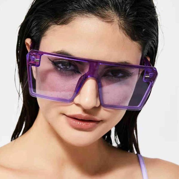 

nwoglss 0326 square big frame glass colorful rivet oversized sunglass, White;black
