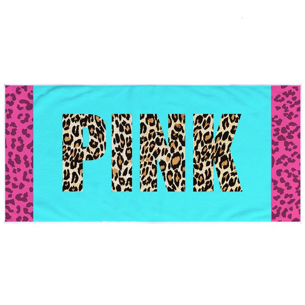 

2021 new 150x75cm pink love leopard print beach towel super absorbent soft microfine travel sport microfiber swimming bath towels ve2x