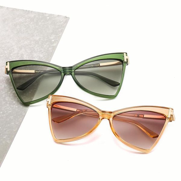 

sunglasses cateye women men fashion color lens metal frame vintage luxury party brand designer, White;black