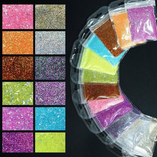 

nail art decorations 5g/bag holographic diy decoration symphony the moon and stars glitter laser aurora magic color, Silver;gold