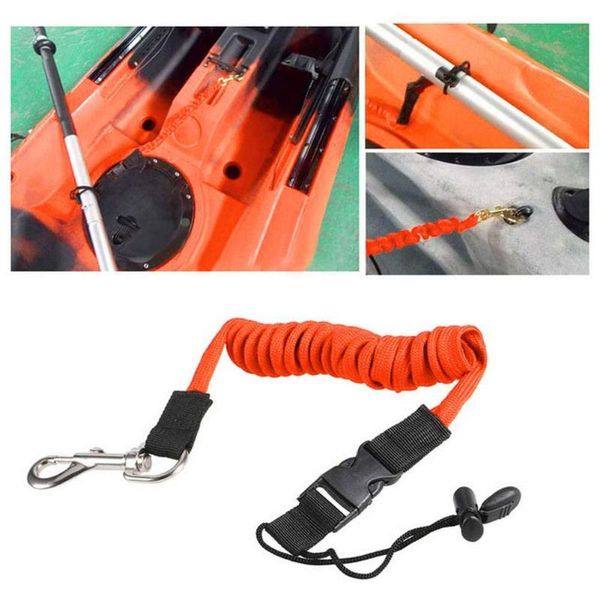 

rafts/inflatable boats elastic 55 inch/140cm kayak canoe paddle leash safety boat fishing rod pole coiled lanyard cord tie rope rowing acces