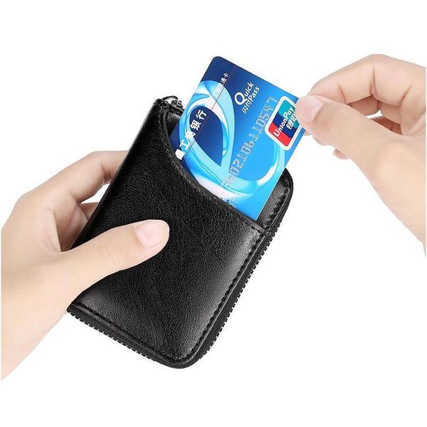 

trassory fashion rfid blocking slim money wallet genuine leather small 12 credit card purse pocket hol qylori