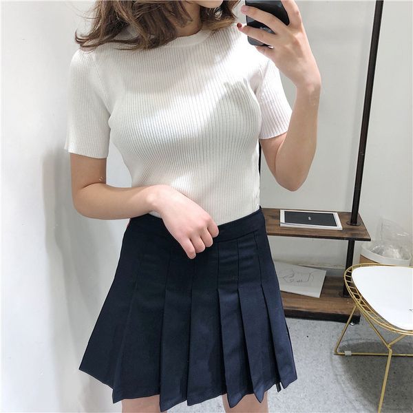 

8216 tb thick and thin short sleeve, White