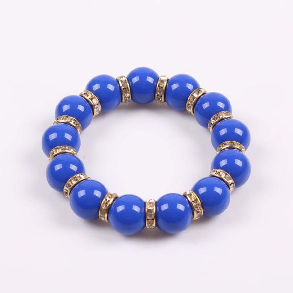 

link, chain 2021 handmade acrylic bead ball glass rhinestone stretch bracelets for men fashion party women jewelry, Black