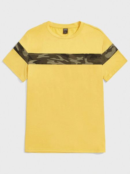 

men camo print tee p8ac#, White;black