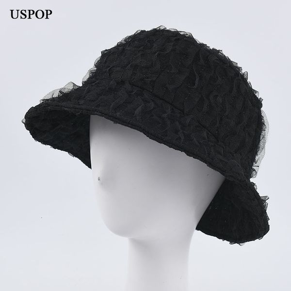 

2021 new summer women flower lace breathale sun hats white flat bucekt hat e4m3, Blue;gray