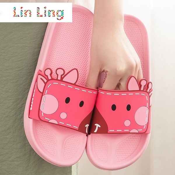 

slippers cute deer women house cartoon animal pattern bathroom ladies slides summer indoor non-slip comfortable couples shoes, Black