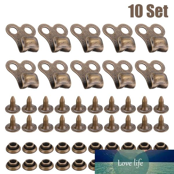 10 Sets Stiefelhaken Spitzenbeschläge mit Nieten Camp Wanderung Klettern Reparatur Karabiner Schnürsenkel Schnallen Klemmzubehör