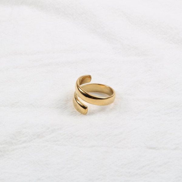 

cluster rings stainless steel geometric irregular smooth heteromorphic gift for women minimalist open ring accessories vintage jewellery, Golden;silver