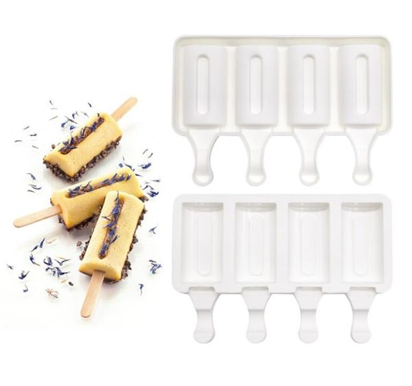 

4 cells food grade silicone ice cream molds ice lolly moulds er ice cream bar molds popsicle maker