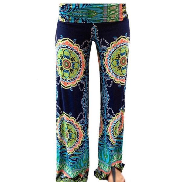 

women's pants & capris summer women casual high waist flare straight wide leg long palazzo trousers classic printed floral pant, Black;white