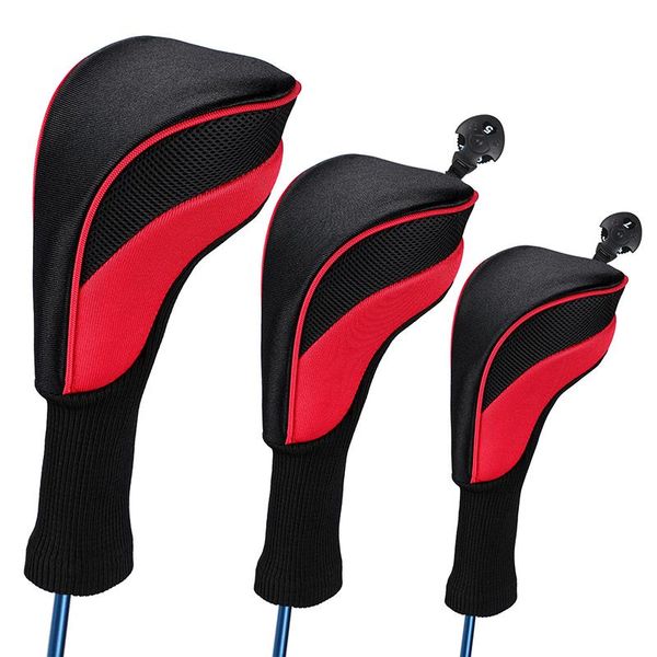 

complete set of clubs 3pcs long neck golf club head covers wood driver protect headcover number tag fairway putter cover headcovers accessor