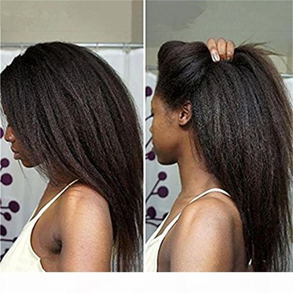 

zhifan full lace wigs for black women kinky straight lace full wigs human hair wigs kinky straight, Black;brown