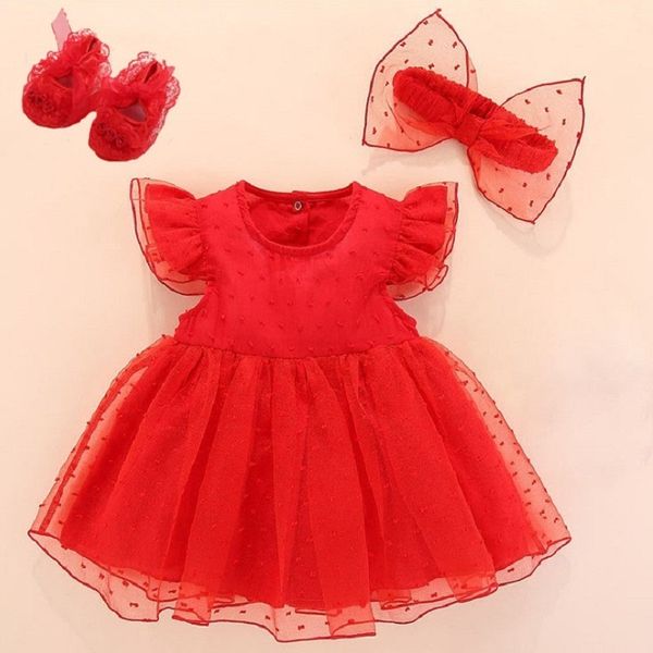 Baby-Taufkleid, rot, für Neugeborene, Mädchen, Säuglingskleid, Vestidos, Bebe, weißes Taufkleid für Babys, 3, 6, 9 Monate, 210315