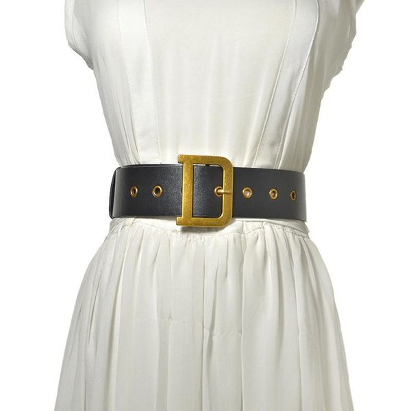 

belts [ewq] 2021 fashion novelty all-match adjustable waist cover paint leather belt for women personally with metal buckle 8y369, Black;brown