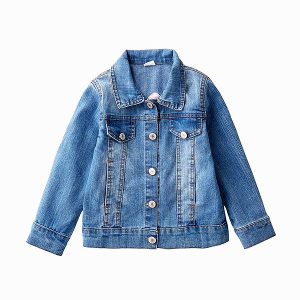 

childrens' jacket autumn new denim jacket for girls fashion love embroidery coat children's outerwear, Blue;gray