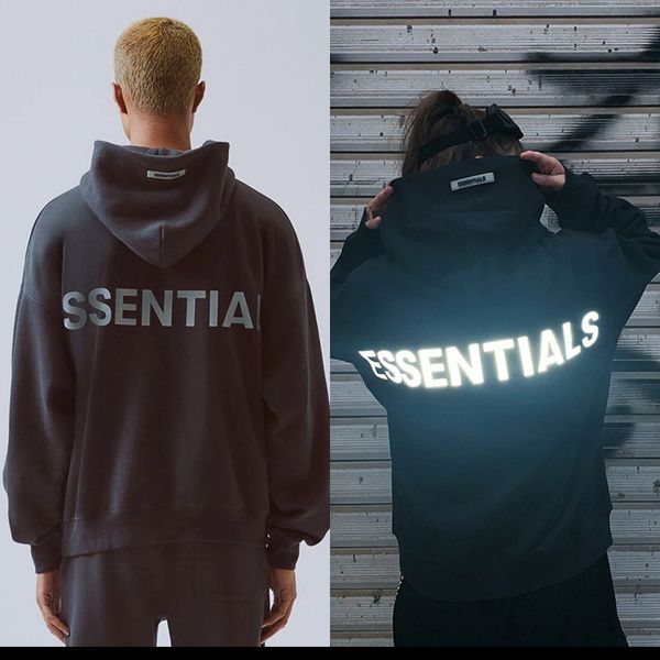 

2021 new quality hooded hoodies essentials embroidered men's women's clothing hoodie high street 100% cotton couples l356, Black