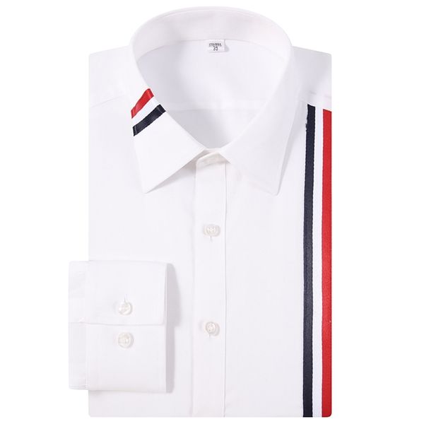 

men's fashion individuality striped printed dress shirts long sleeve standard-fit button up casual blouse shirt 210626, White;black