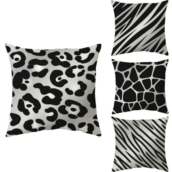 

pillow case black grey geometric cushion cover home sofa waist throw square