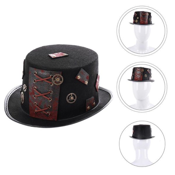 

party hats 1pc performance steampunk hat retro hair accessories gear cosplay black
